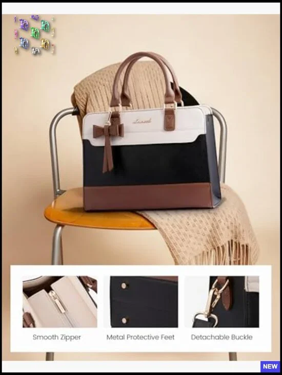 Leather Satchel Tote Purse Crossbody Shoulder Bag Chic Elegant Everyday Use - Picture 5 of 7